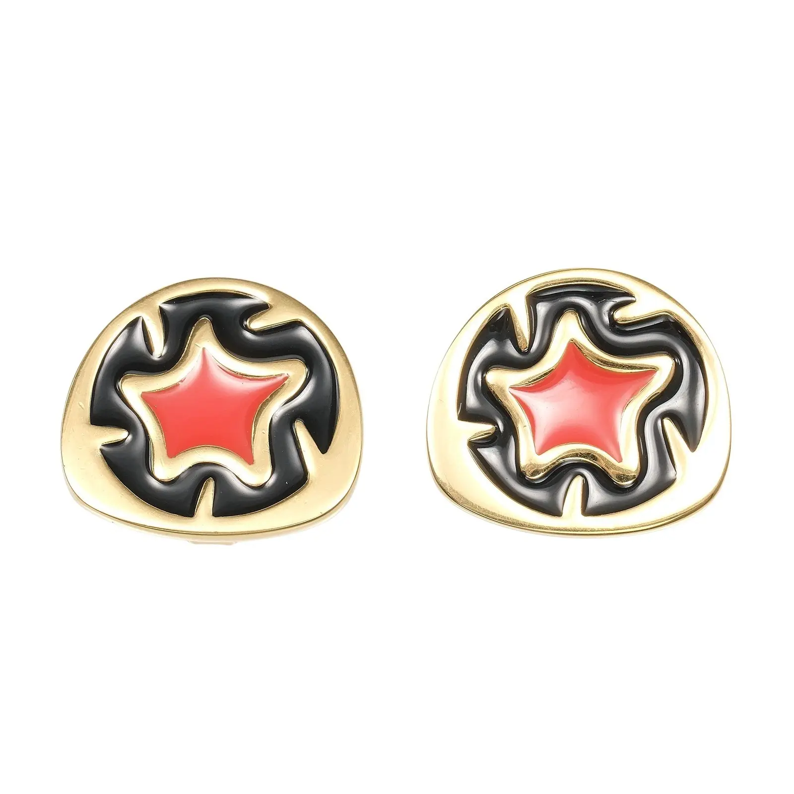 Pre-owned GIVENCHY Stainless Small Leather Goods Star Earrings