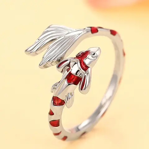 Cute Fish Design Cuff Ring, Fashion Accessories for Women & Girls, Trendy All-match & Exquisite Jewelry for Birthday Gift, Statement Multi Ring, Vintage Rings Jewelry, Fashionable Jewelry
