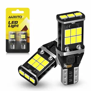 AUXITO 912 921 LED Bulb for Backup Light Reverse Lights High Power 2835 15-SMD Chipsets Error Free T15 906 922 W16W Bulbs, 6000K White Daytime Running Lights (Upgraded, Pack of 2)