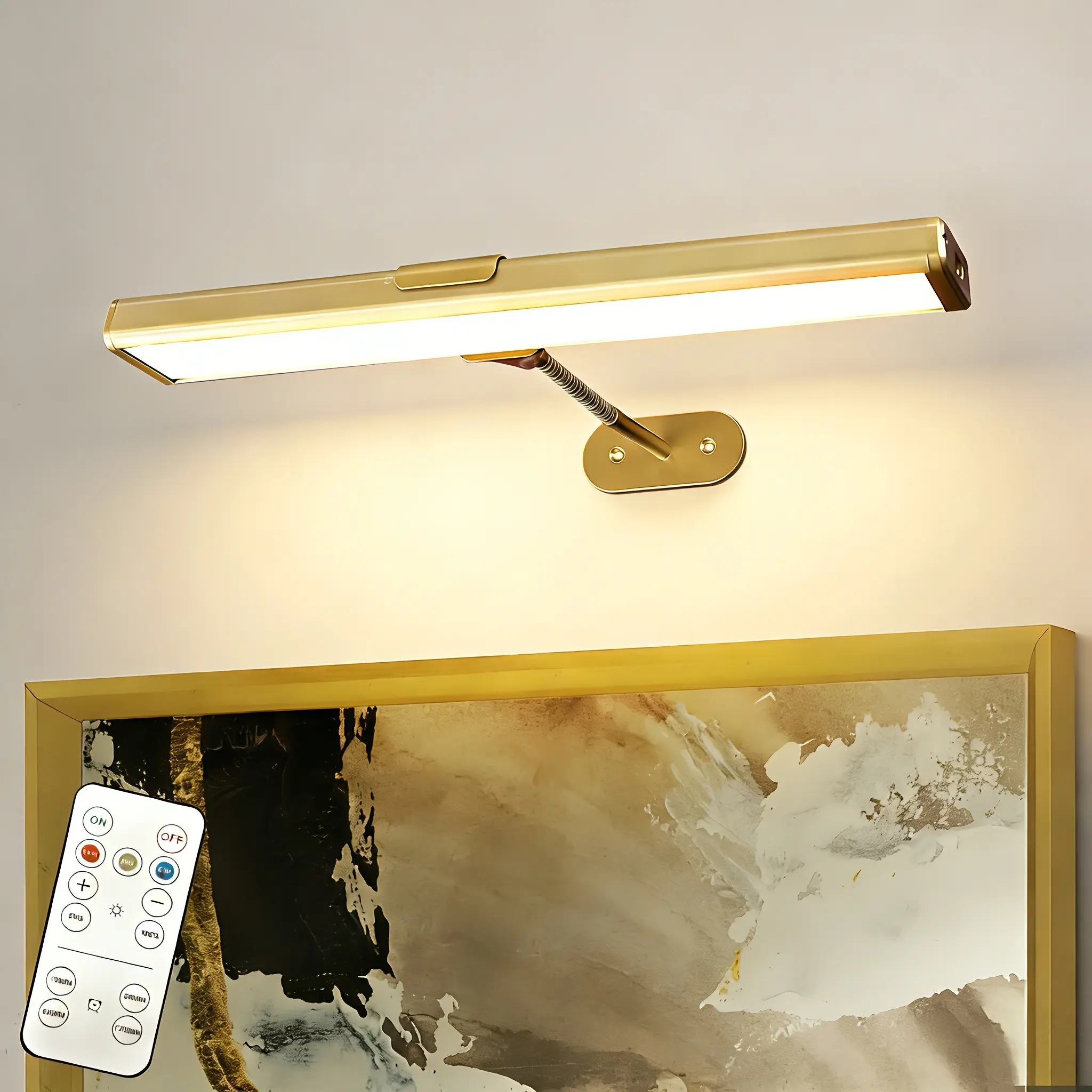 Adjustable Light Picture Lamp with Controller and Timer, Dimmable Picture Light, USB Rechargeable Wall Lamp for Mural Art Gallery Painting Portrait Walls, Picture Lights, Home Decor Light, Indoor Lighting