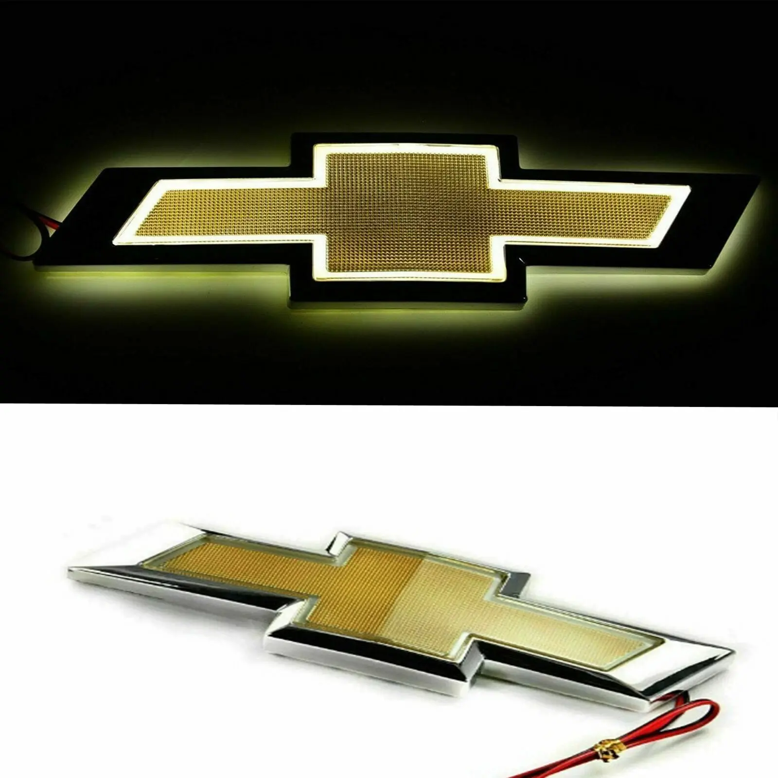 3-Color Illuminated Chevy Grille Emblem (Red/White/Blue) | Direct OEM Replacement LED Bowtie Light for Silverado, Tahoe, Camaro/5D LED Chevrolet Car Emblem Trunk Tail Logo