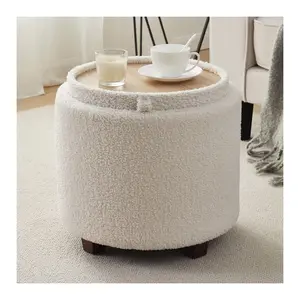 Ornavo Home Teddy Storage Ottoman with Coffee Table Top Lid