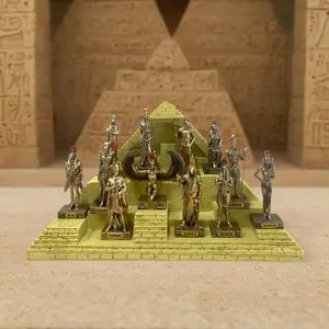 Egyptian Gods Series Set Decoration, 13pcs/set Creative Desktop Decoration, Retro Mysterious Art Resin Decoration for Home Office, Statue Figurines, Ornaments, Resin Figure