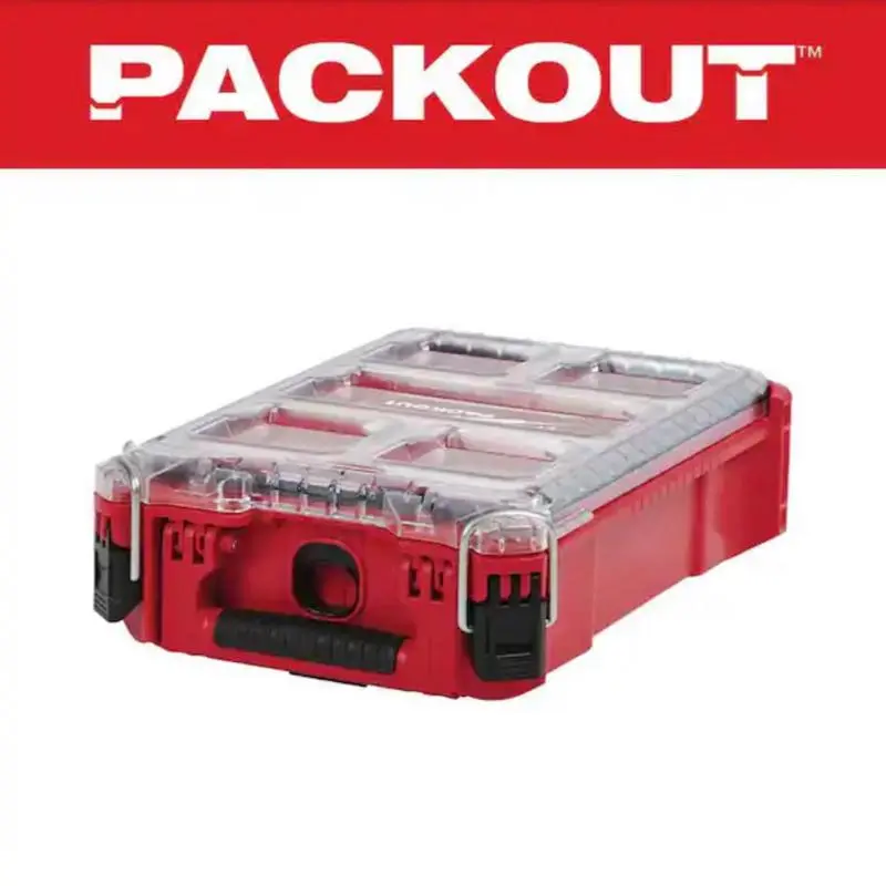 Milwaukee PACKOUT 5-Compartment Small Parts Organizer (48-22-8435) - Red Durable Tool Holder, Toolbox Storage Box, Efficient Storage for Construction Accessories & Those Needing Organization Solutions, Anyone Needing To Store Small Parts, Efficient Storag