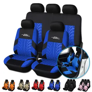 Complete set of car seat protectors, universal breathable fabric car seat covers, suitable for most cars, SUVs, trucks, vans, car dust mats, essential accessories for car interior