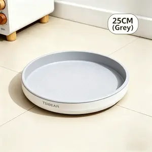 TSIBEAR 25CM Grey Adjustable Condiment Bottle Holder Tray, 360° Rotatable Multifunctional Kitchen Organizer for Cabinets, Pantries, Refrigerators, and White Storage Racks.