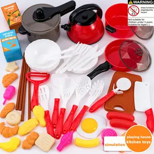 Kitchen Toy Set for Boys & Girls, Realistic Cooking Utensils, Pretend Play Food, Fun Cutting Toys, Ideal Gift