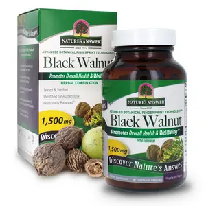 Nature's Answer Black Walnut Complex Vegetarian Capsules Powder, 90-Count Black Walnut | Vegan | Non-GMO | Black Walnut Wormwood | Natural Cleanser | Detoxifier Support