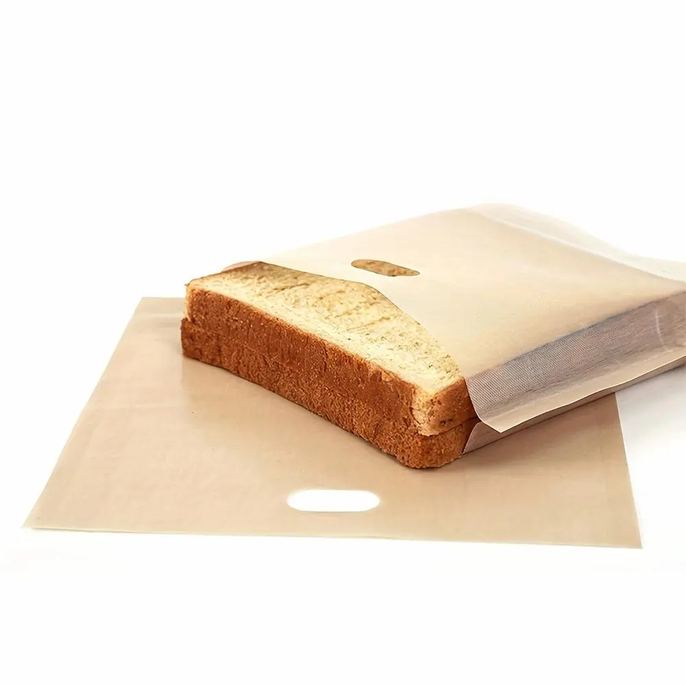 2pcs Non-Stick Reusable Toast Bags, Washable Toaster Bags for Grilled Cheese Sandwiches - Can Be Used in Ovens Grills And Microwave Ovens, 6.3 X 6.5 Inches Heat Resistant Sandwich Bag, Baking Bag