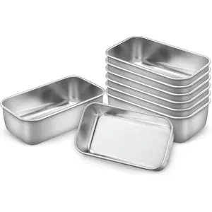 Mini Loaf Pan for Baking Bread, 8 Pack 6.3 x 3.5 Inch Stainless Steel Small Bread Loaf Pan for Homemade Meatloaf, Tin Loaf Baking Pan Perfect for Banana Sourdough Sandwich, Dishwasher Safe