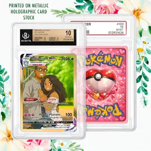 Custom Couple Engagement Style Card Personalized Anniversary Gift for Him Her, Premium Metallic Holographic Stock, Professionally Graded BGS Style Slab, Unique Romantic Gaming Keepsake