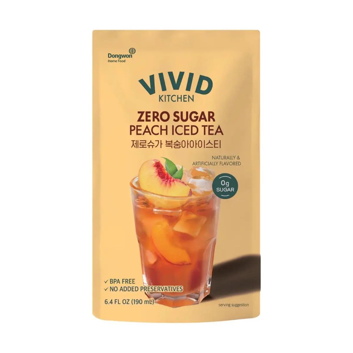Dongwon Sugar-Free Peach Iced Tea 190ml - Zero Calorie, Zero Fat, Korean Beverage, Viral on Xiaohongshu, Convenience Store Favorite