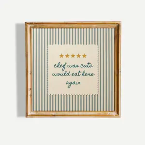 Chef Was Cute Would Eat Here Again Print, Funny Kitchen Wall Art, Retro Quote Poster