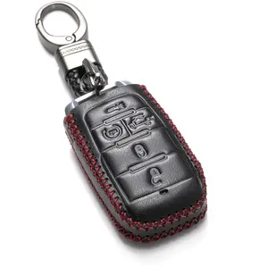 Vitodeco 5-Button Leather Smart Key Fob Case Cover Protector Compatible with RAM 1500, RAM 2500, RAM 3500 2019 - 2026