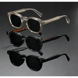 Retro Square Sunglasses 3-Piece Set - Durable Acetate Frames with Full UV400 Protection, Comfortable Unisex Design for All-Day Wear