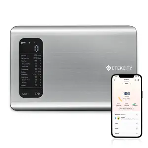Food Kitchen Scale, Digital Grams and Ounces for Weight Loss With Smart Nutrition App, 19 Facts Tracking, Baking, Cooking, Portion Control, Macro, Keto, 11 Pounds-Large, Stainless Steel