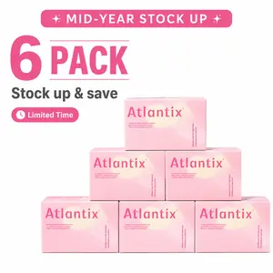 ATLANTIX Snow Lotus Steam Pad 6-Pack Mega Bundle（48 Count）| Best Value for Mid-Year – 7 Plant Extracts, Daily pH Balance & Fresh Feel Intimate Bona Pads Panty Liners