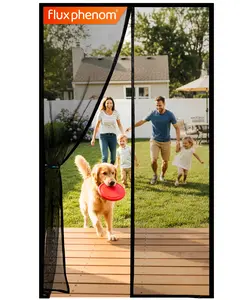 Flux Phenom Magnetic Screen Door – Keeps Bugs Out, Lets Fresh Air In | 9-Min Install, 52 Magnets, Pet & Kid Friendly (38x82)