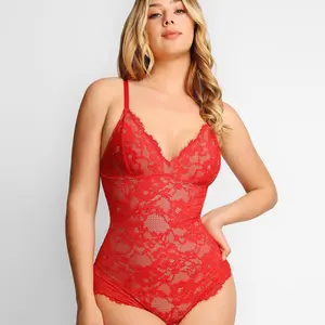 Popilush Lace Smooth V-Neck Shapewear Bodysuit Official  Elegant-LIVE
