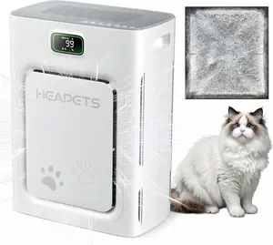 【2026 New Arrivals】Heapets P358 Pet Air Purifier for Home Large Room up to 2000 sq ft, H13 HEPA Double-Sided Air Filter, Air Cleaner for floating pet hair/pet undercoat Dander Odor Allergies Pollutant, PM2.5 Air Quality Monitor, Auto Mode, 5 Speeds
