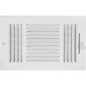 Three-Way Wall/Ceiling Air Vent Register Cover – 10" x 6" (White)