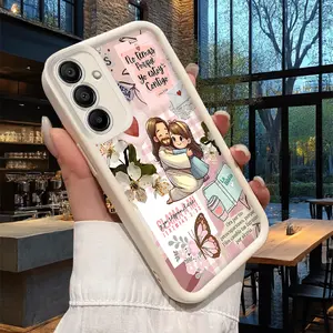 for Samsung S25.Jesus Embracing Girl Heartwarming Illustration Phone Case, Suitable for Samsung Galaxy A03s A10s A13 A14 A15 A16 A30 A20s A22 A24 A25 A31 A32 A33 A34 A35 A50 A30s A51 A52 A53 A54 A55 A56 S20 S21 S22 S23 S24 S25 M15 M31 M34 M35 M54 M55