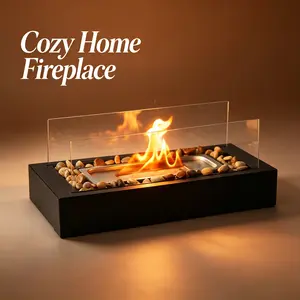 Portable Rectangular Metal Frame Outdoor Fire Pit - Compact Smoke-Free Tabletop Fireplace with Ambient Heat, Easy to Assemble, Minimalist Home Decor, Ideal for Backyard Camping, Perfect Gift for Mothers