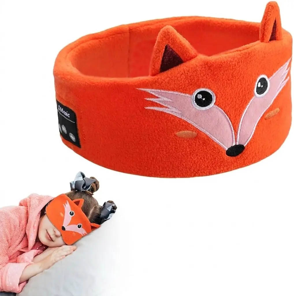 Kids Wireless Over-Ear Headset - Portable School Party Gift with Thin Speakers, Super Soft Fleece Headband, Soft Fabric, Volume Limit, Reliable Audio Quality
