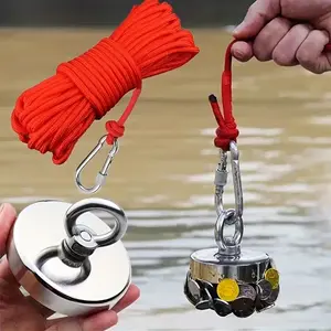 Heavy-Duty Strong Magnetic Hook Set with 1000cm High-Strength Rope, Durable Stainless Steel for Fishing & Heavy Object Suspension