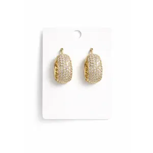 Little Lizzy/ Lizzy Jr GPXP 14mm Pave’ set Cz Hoop Earring
