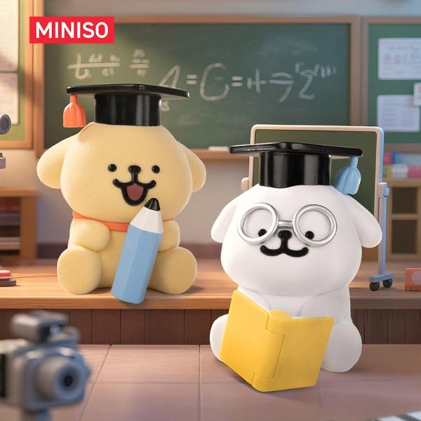 【Great gift】MINISO “Lines Little Dog Life Theater” series blind box—trendy collectible plush figurine, cute ornament for friends’ birthdays and holidays
