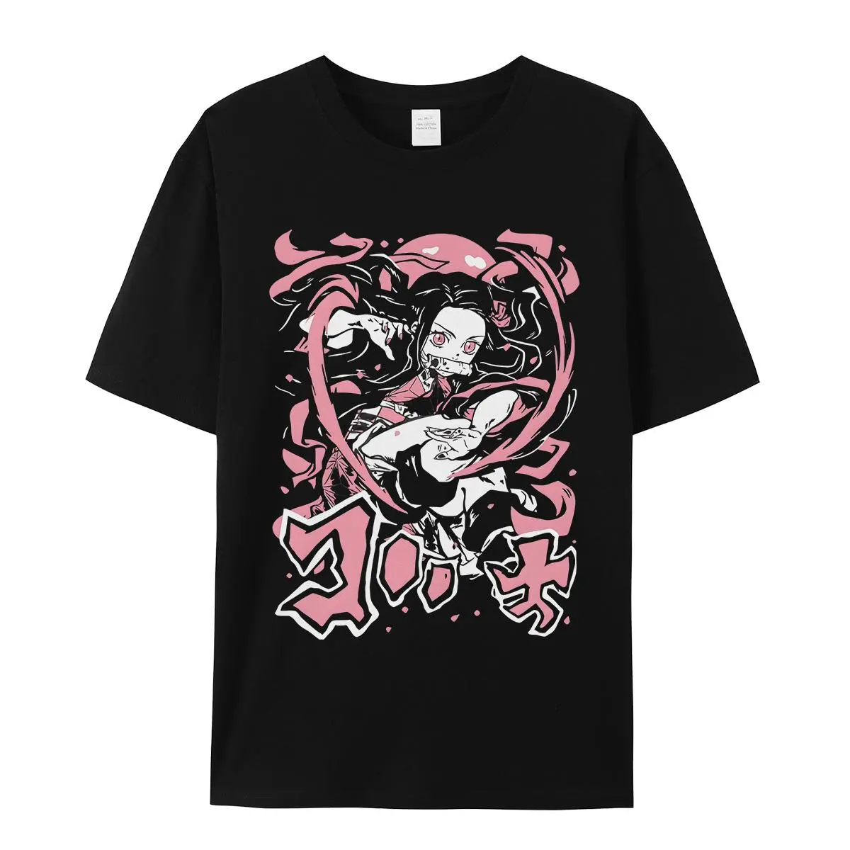 Nezuko Kamado Tee, Demon Slay Anime Washed Fabric T-shirt, Anime Tee, Gift For Anime Fans, Otaku gift  Women