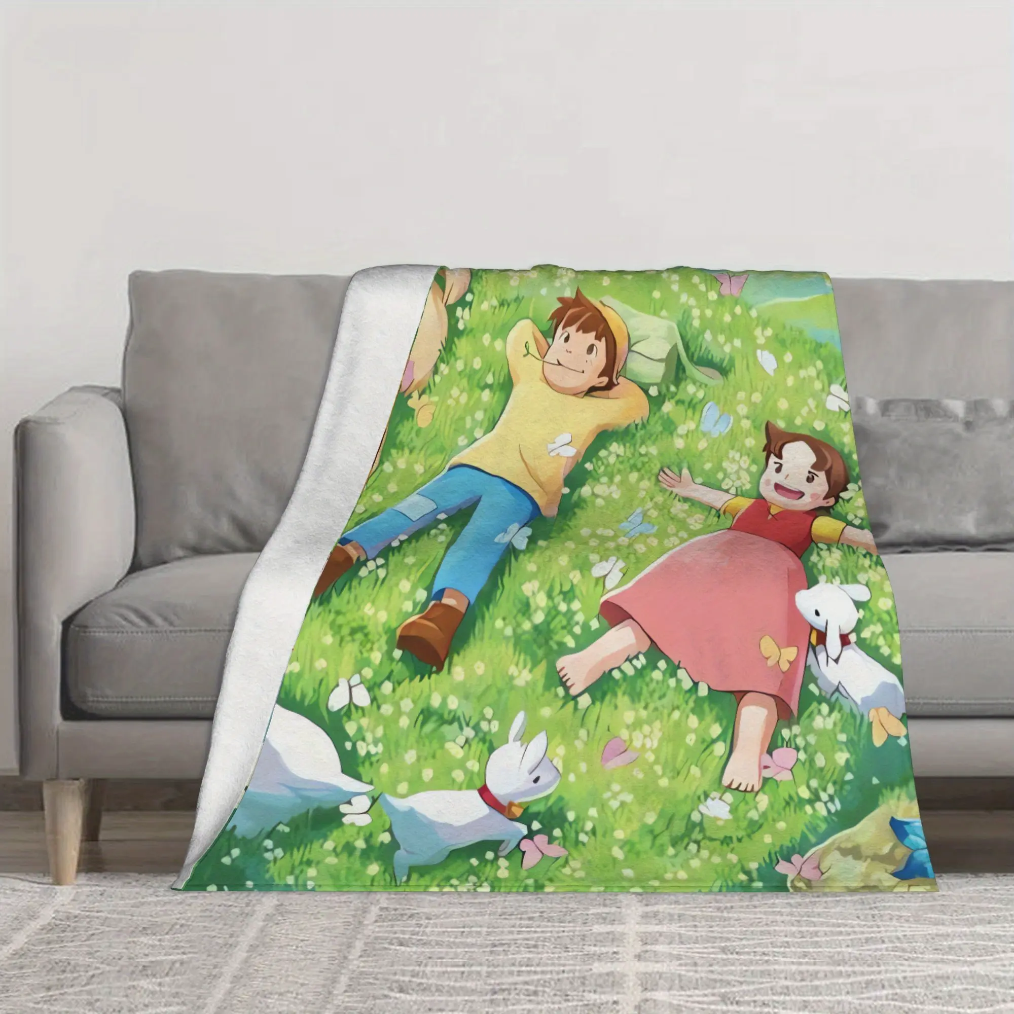 [Summer Vibes] Anime blanket is soft and comfortable, suitable for sofa bed, living room, office, air conditioner, TV watching blanket Perfect Gift