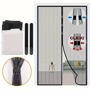 Magnetic Mosquito-Proof Magic Mesh Door Curtains, Polyester Edged Automatic Closing Magnetic Screen Door Curtains Available in Multiple Sizes: 80*210/90*210/100*210