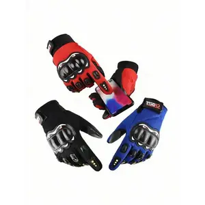 1 Pair Motorcycle Gloves Men's Motorcycle Gloves Breathable Closed Finger Racing Gloves For Outdoor Sports Crossbike Riding Glove