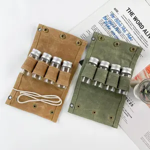 Outdoor Spice Bottle Set, 1 Set Portable Foldable Waterproof Storage Bag, Camping & Hiking Picnic Barbecue Seasoning Bag, for Outdoor Cooking Supplies, Camping Accessories