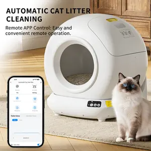 Fully automatic self cleaning cat litter box 365 days no scooping ultra clean smart pet care with large waste bin auto raking odor control safe for multiple cats
