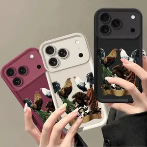 TPU Cellphone Cover, Rooster-Themed Emblem Style, Shockproof Anti-Drop Protection, Stylish Phone Accessories for iPhone 11/12/13/14/15/16/17 Pro Max
