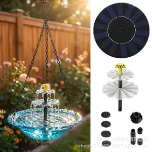 Solar Powered Hanging Bird Bath Fountain |   Cascading Water Flow Attracts Wild Birds |   Eco Friendly Garden Decor for Backyard Patio