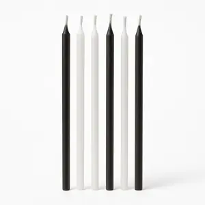 Sparkling Black & White Birthday Candle Set