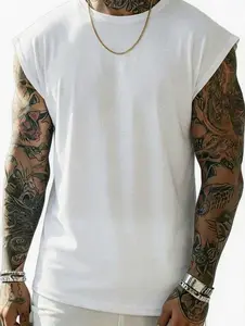 1-4 Pack Oversized 100% Cotton Plain Sleeveless Tank – Relaxed Fit Unprinted Basic for World Cup Watch Party & Casual Weekends