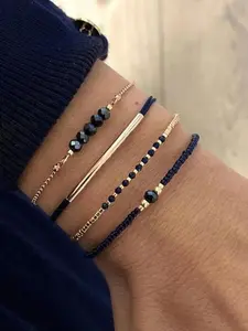 Boho Style Beaded Bracelet Set, Layered Hand Chains, Birthday Gift, Fashion Jewelry for Women, Christmas Present, Bangles Bracelets Set