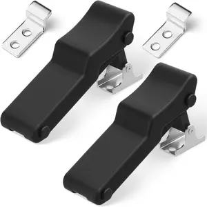 2-Pack Flexible Rubber Zipper, Stainless Steel Locking Mechanism, Ideal for Refrigerator & Cargo Box Storage Shelves
