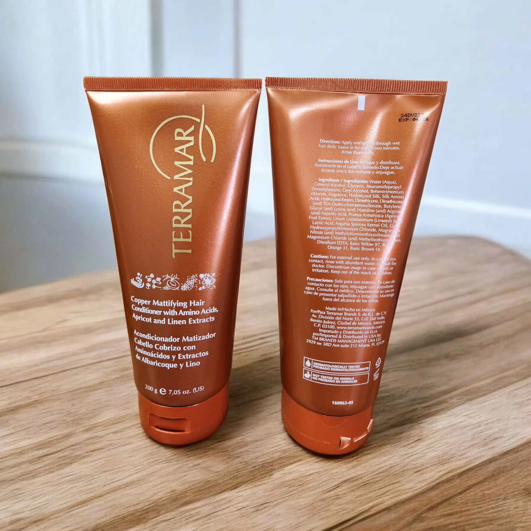 Terramar 2-Piece Haircare Set - Nourishing Shampoo & Volume Repair Conditioner with Copper & Amino Acids for Hair Strength, Apricot, Hair Growth Formula, Cleanser