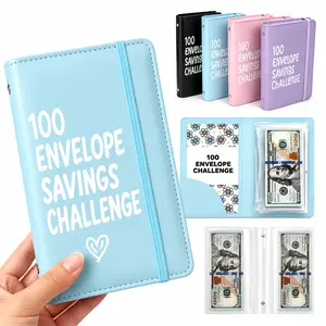 Money Saving Challenge Binder 100 Envelopes Kit, Cute Budget Planner with Stickers & Cash Envelopes, 100 Day Savings Tracker to Save $5,050, Perfect Financial Gift & Budget Organizer Book