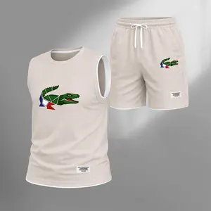 Men’s Animal Graphic Print Summer Set Sleeveless Tank Top & Shorts Matching Outfit, Lightweight Casual Streetwear Athletic Set for Everyday & Holiday