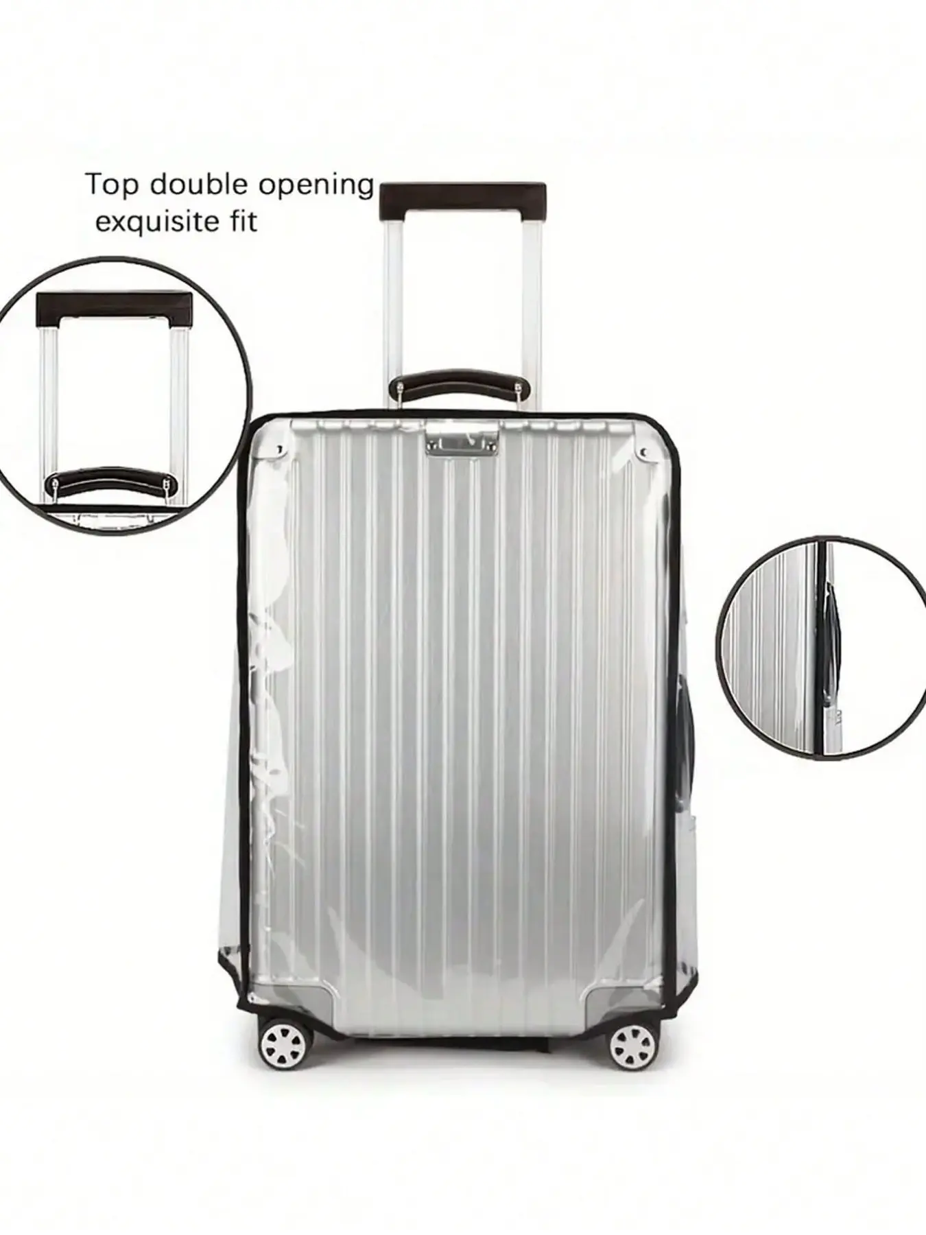 1 transparent luggage protective cover, waterproof and dustproof suitcase cover, thickened PVC scratch-resistant luggage cover, transparent luggage cover, luggage protective bag, waterproof, anti-wrinkle, dustproof and durable, available in multiple sizes