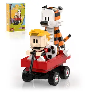 TENHORSES Boy and Tiger Adventure Blocks Set 358PCS with Rotatable Device Compatible with Legos Durable ABS Plastic Toy for Boys Girls Adults Fathersdaygift Model Car Kit with Wheel Animals