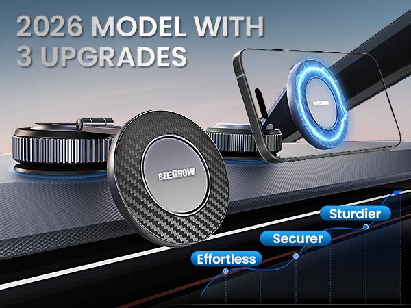 Magnetic Suction Cup Phone Mount, MagSafe Car Holder 360°, Car/Gym/Mirror, iPhone 16/15/14/13