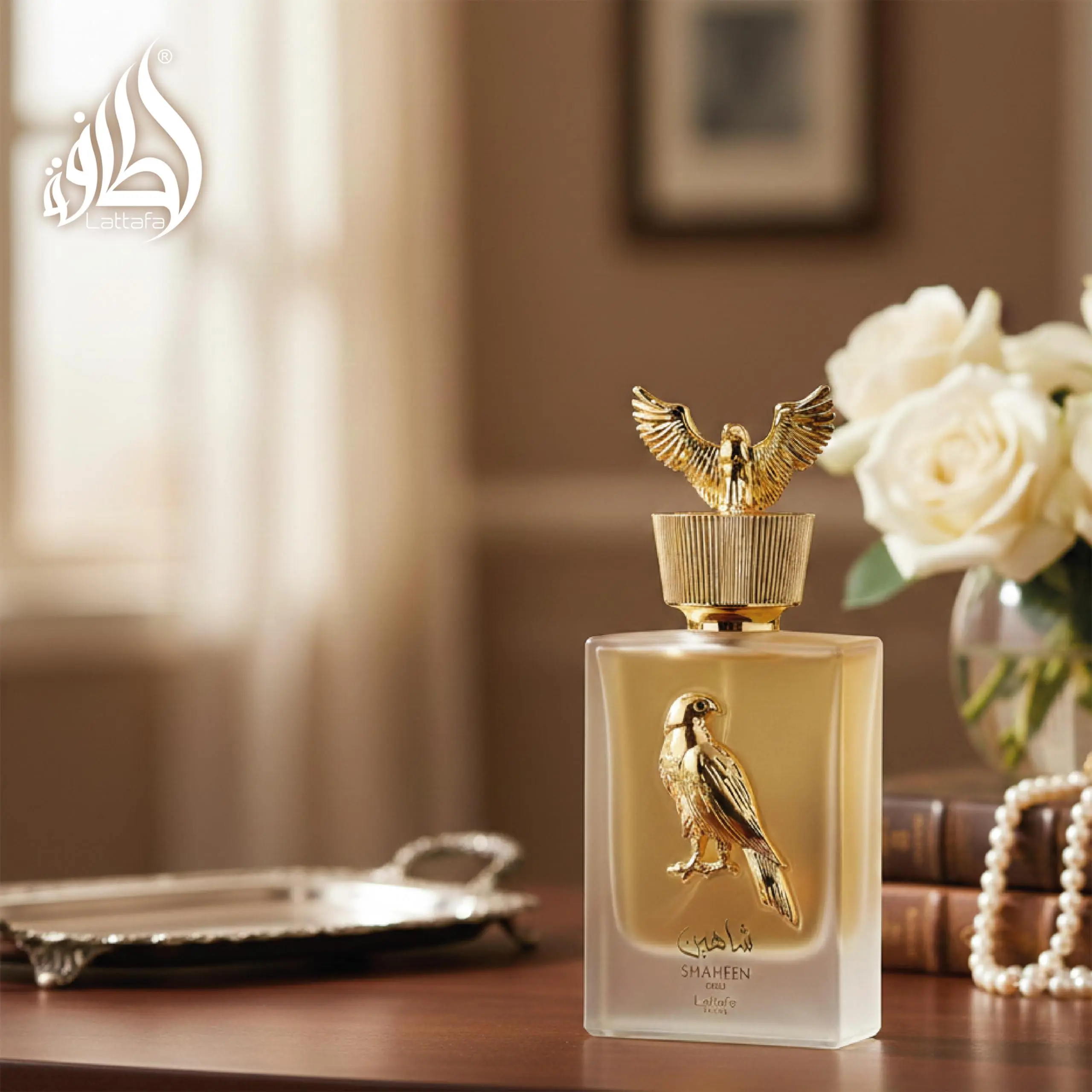 Lattafa Shaheen Gold Eau De Parfum Unisex — Saffron, Bergamot, Rose, 3.4 oz (100 ml) | oud, saffron perfume, amber, bergamot perfume, musk, saffron bergamot, bergamot rose, rose oud, rose perfume, saffron fragrance, oud perfume, bergamot fragrance, woody